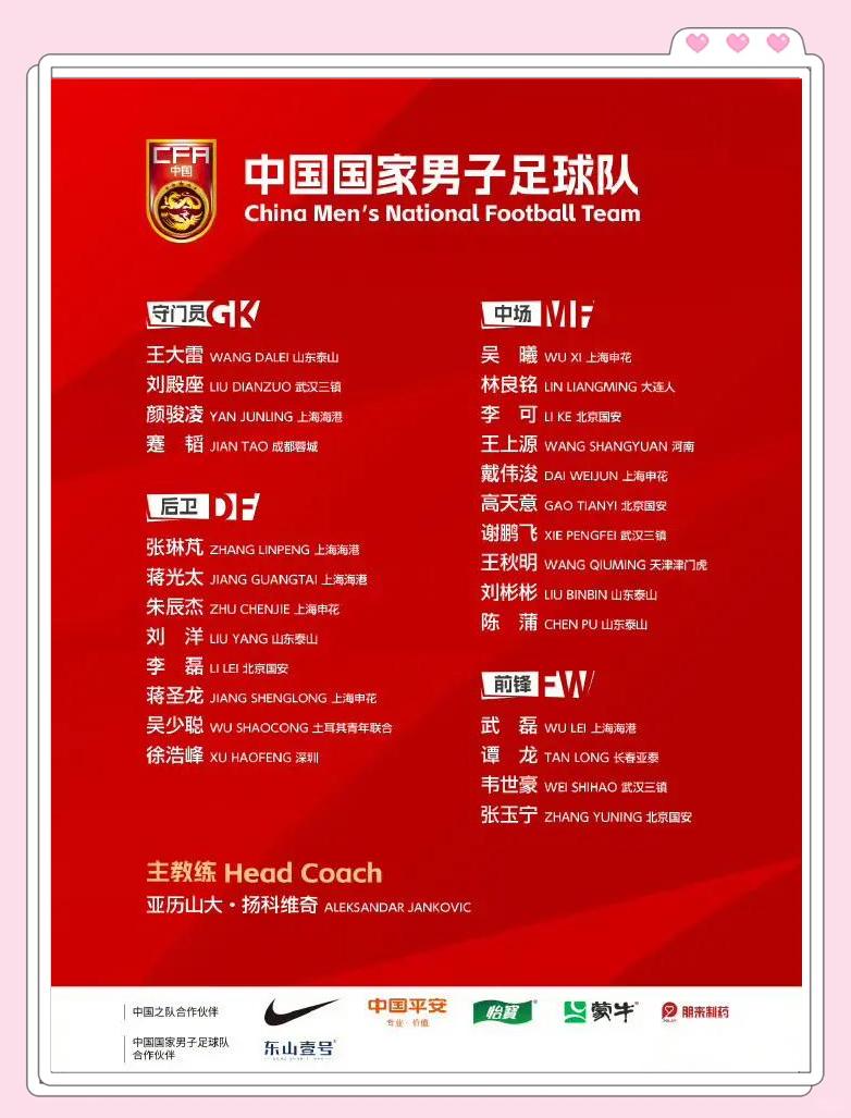 亚美体育网址-新一期国足集训名单边后卫严重缺人，李帅和邓涵文为何继续落选？